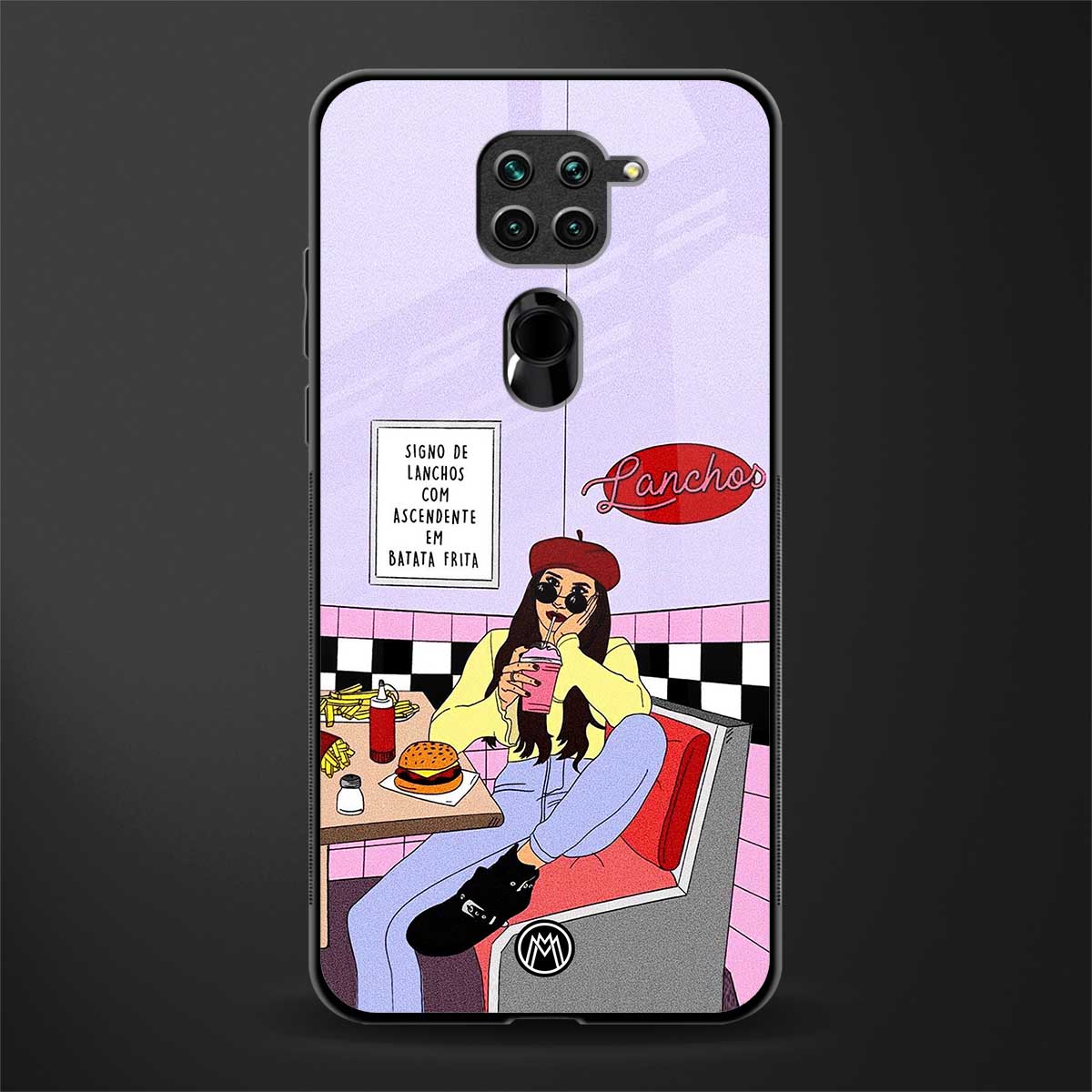 foodie diner glass case for redmi note 9 image