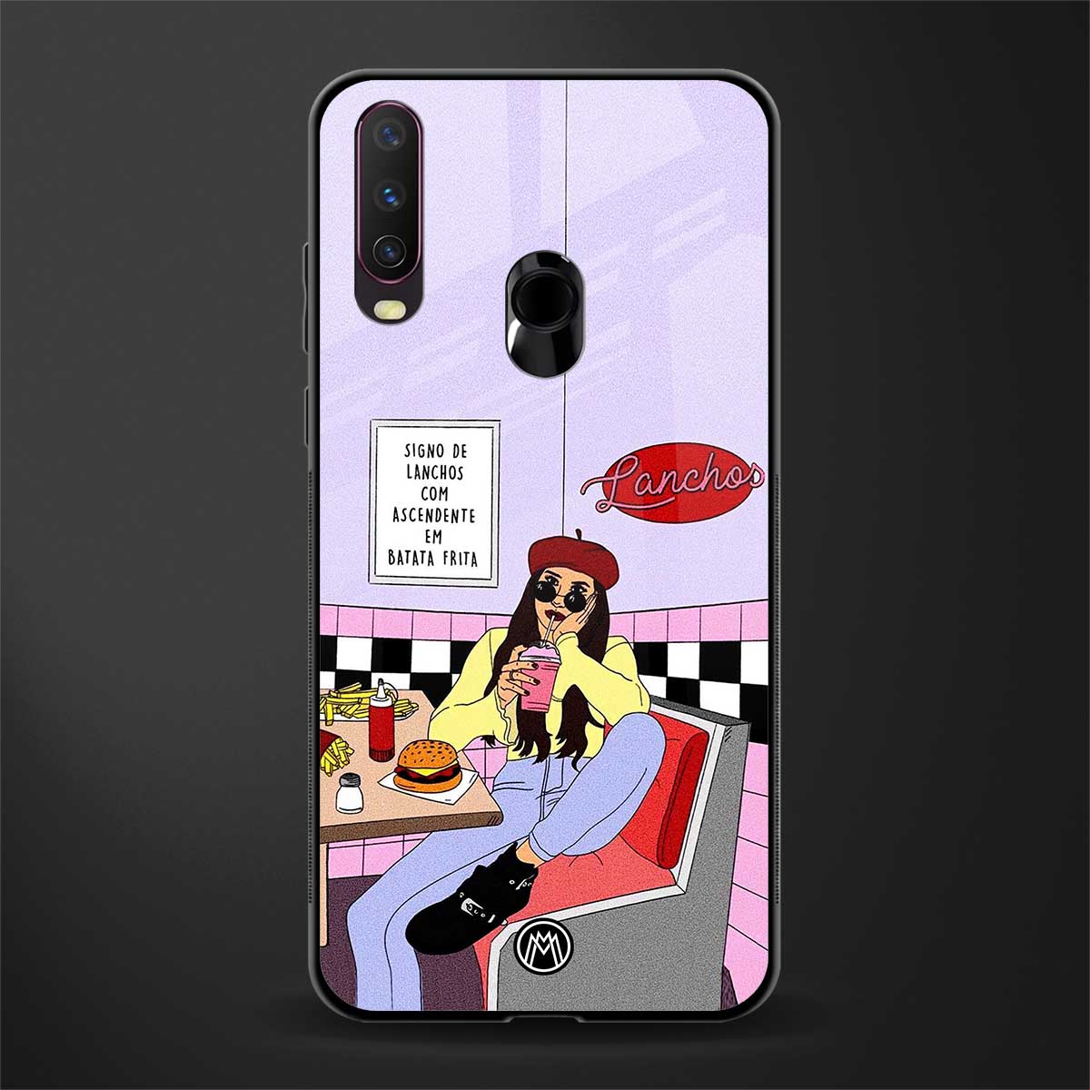 foodie diner glass case for vivo y17 image