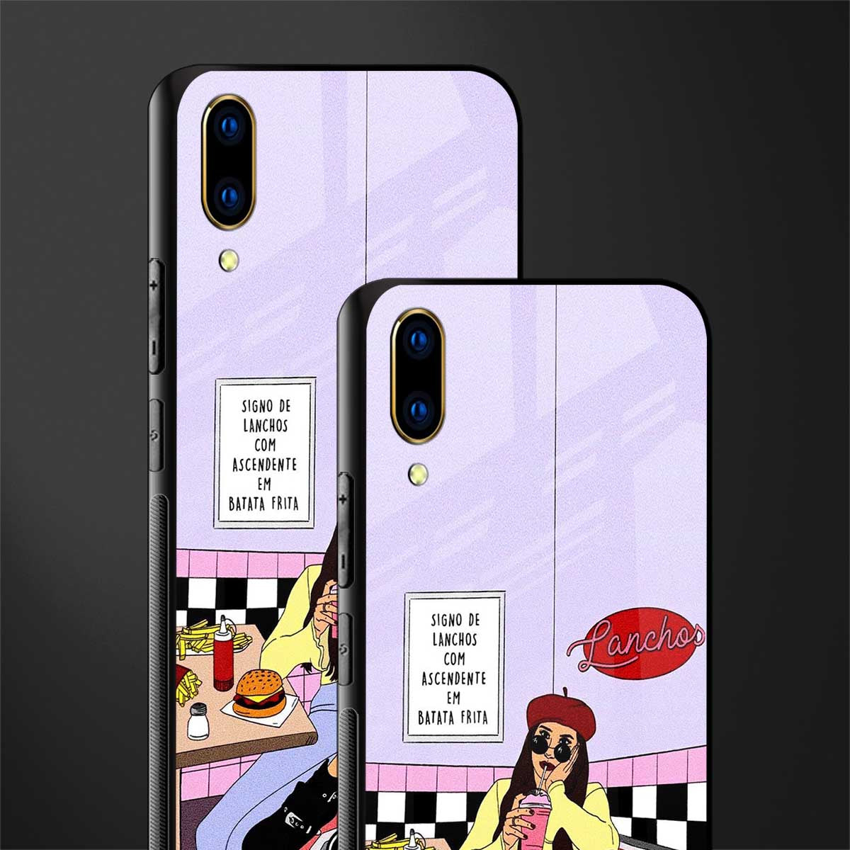 foodie diner glass case for vivo v11 pro image-2