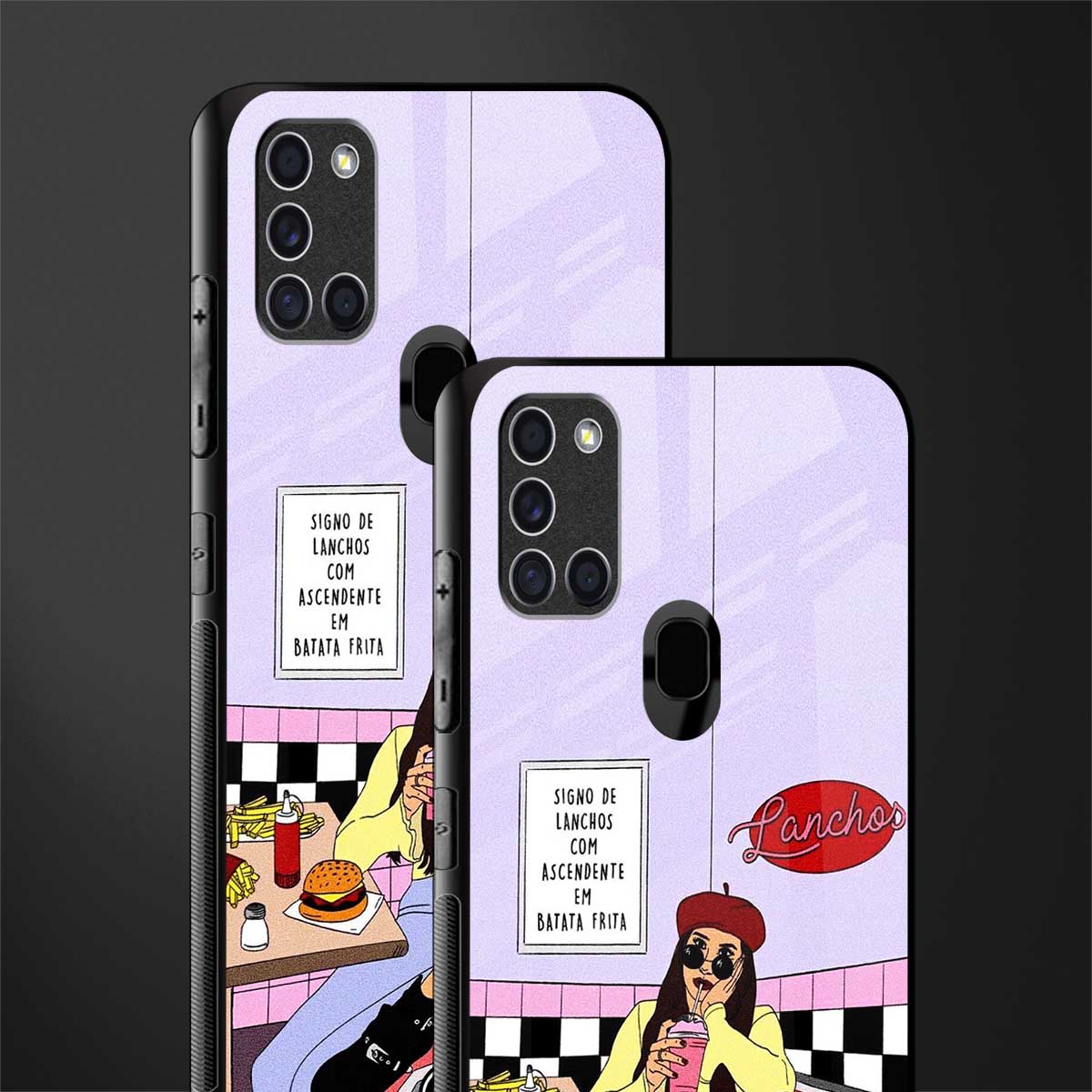 foodie diner glass case for samsung galaxy a21s image-2