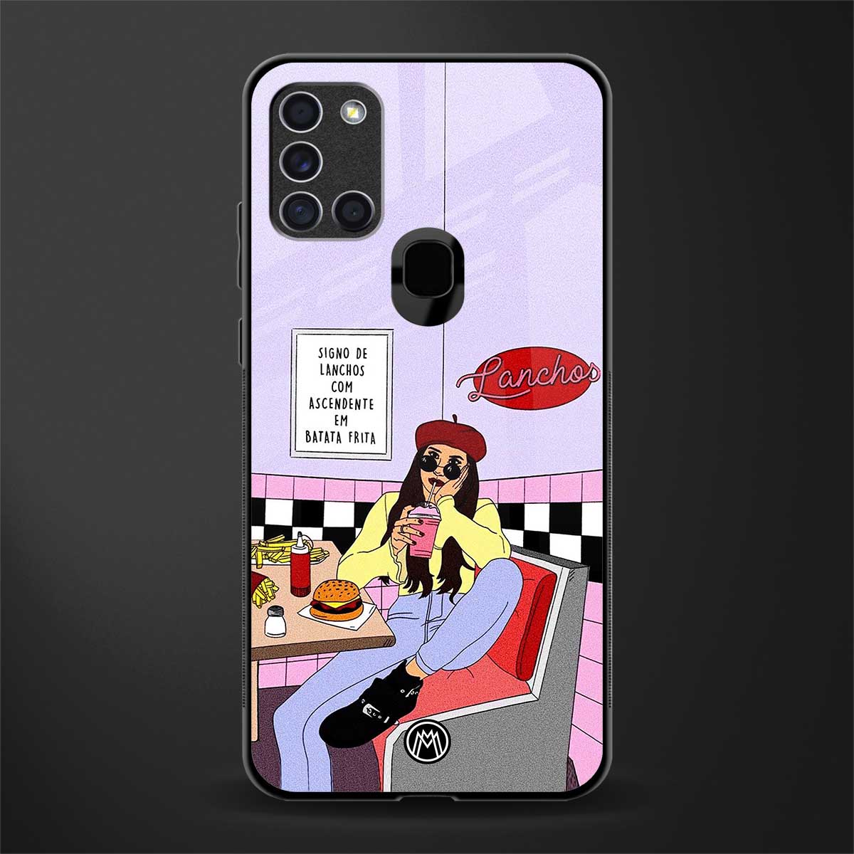 foodie diner glass case for samsung galaxy a21s image