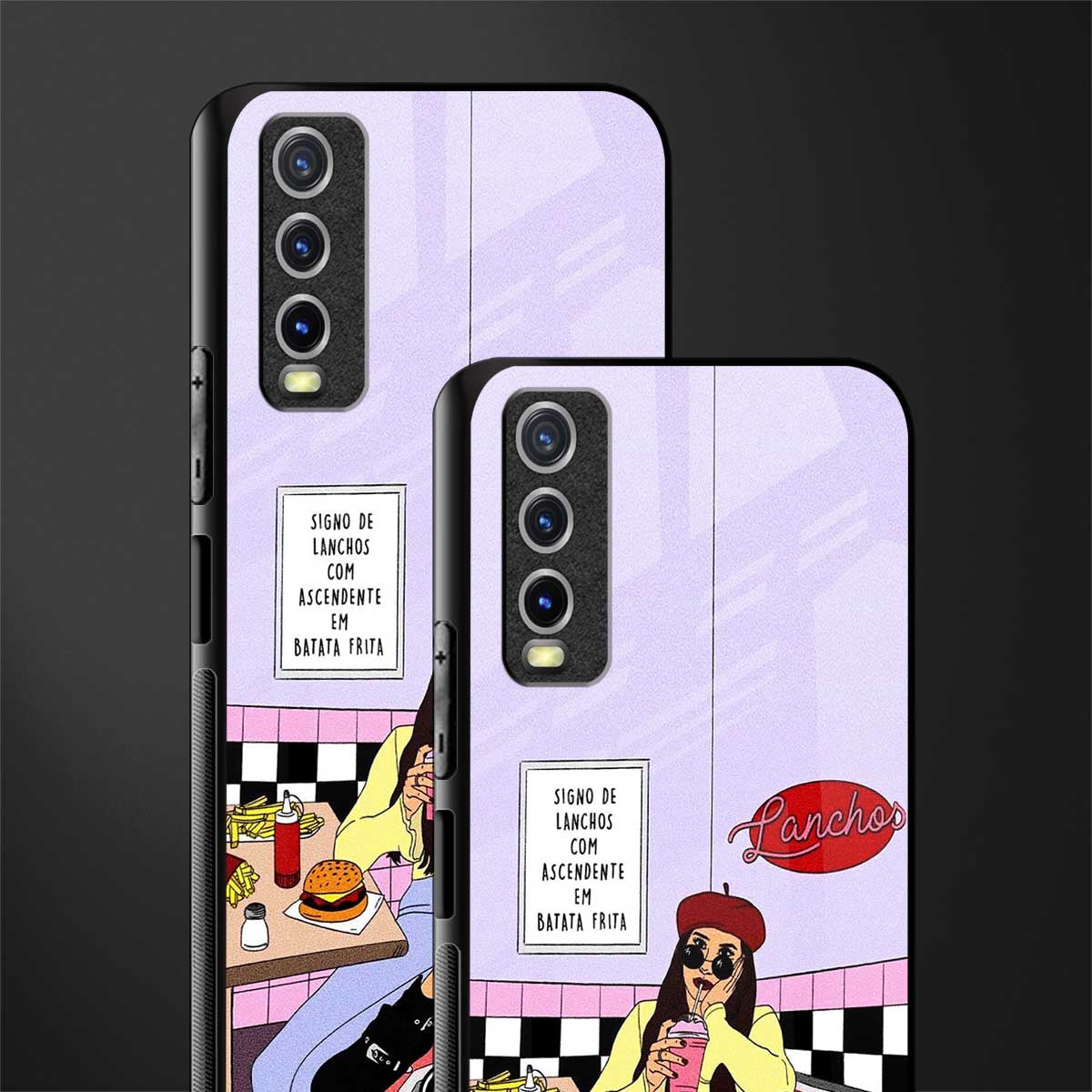 foodie diner glass case for vivo y20i vivo y20t image-2