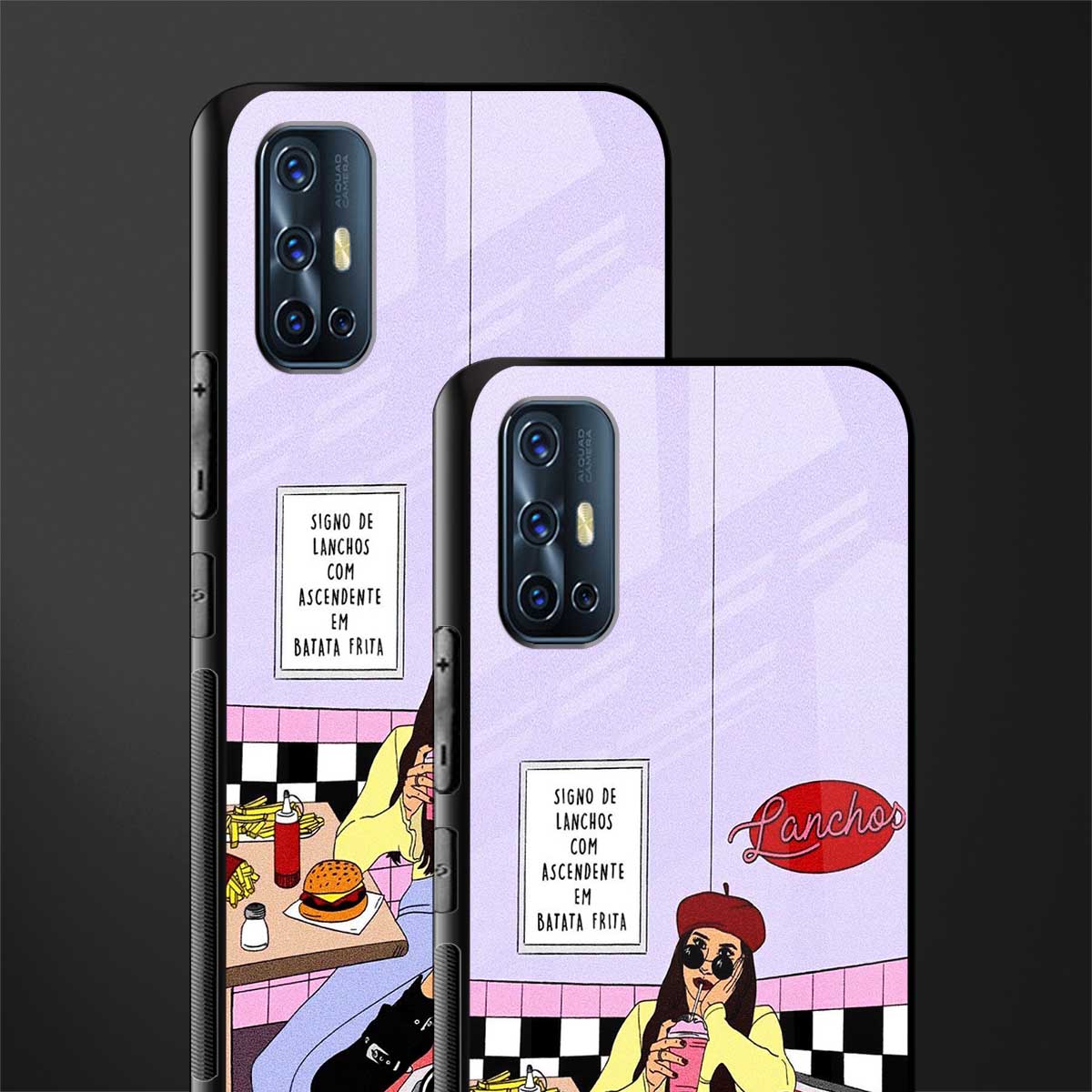 foodie diner glass case for vivo v17 image-2