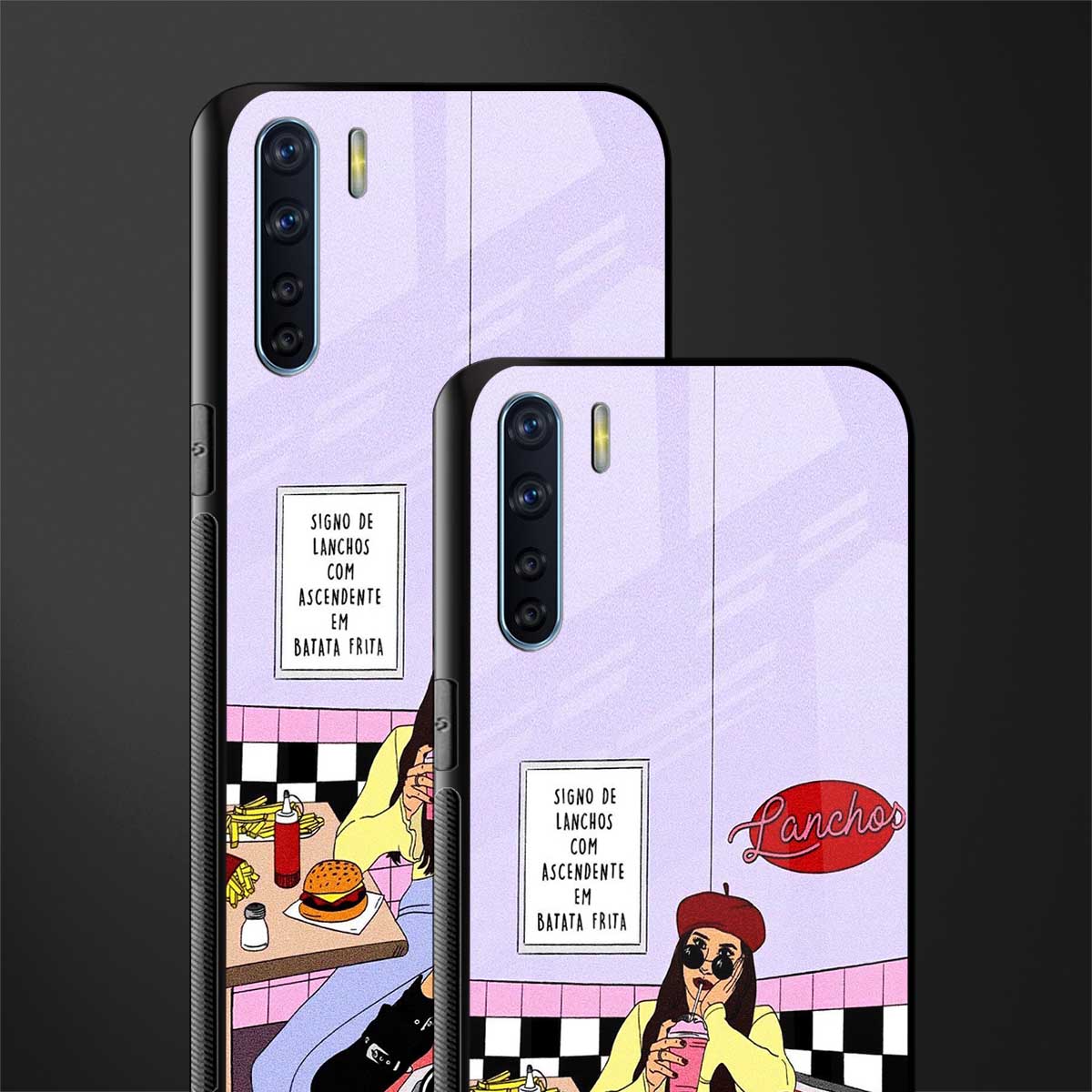 foodie diner glass case for oppo f15 image-2