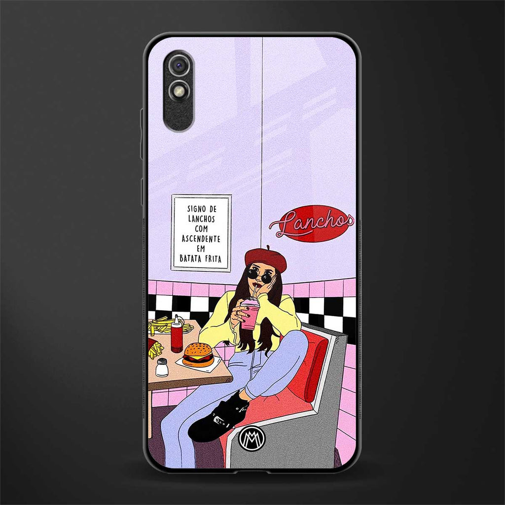 foodie diner glass case for redmi 9a image