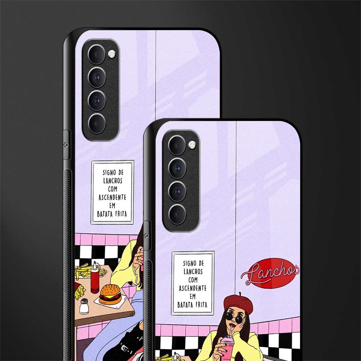 foodie diner glass case for oppo reno 4 pro image-2