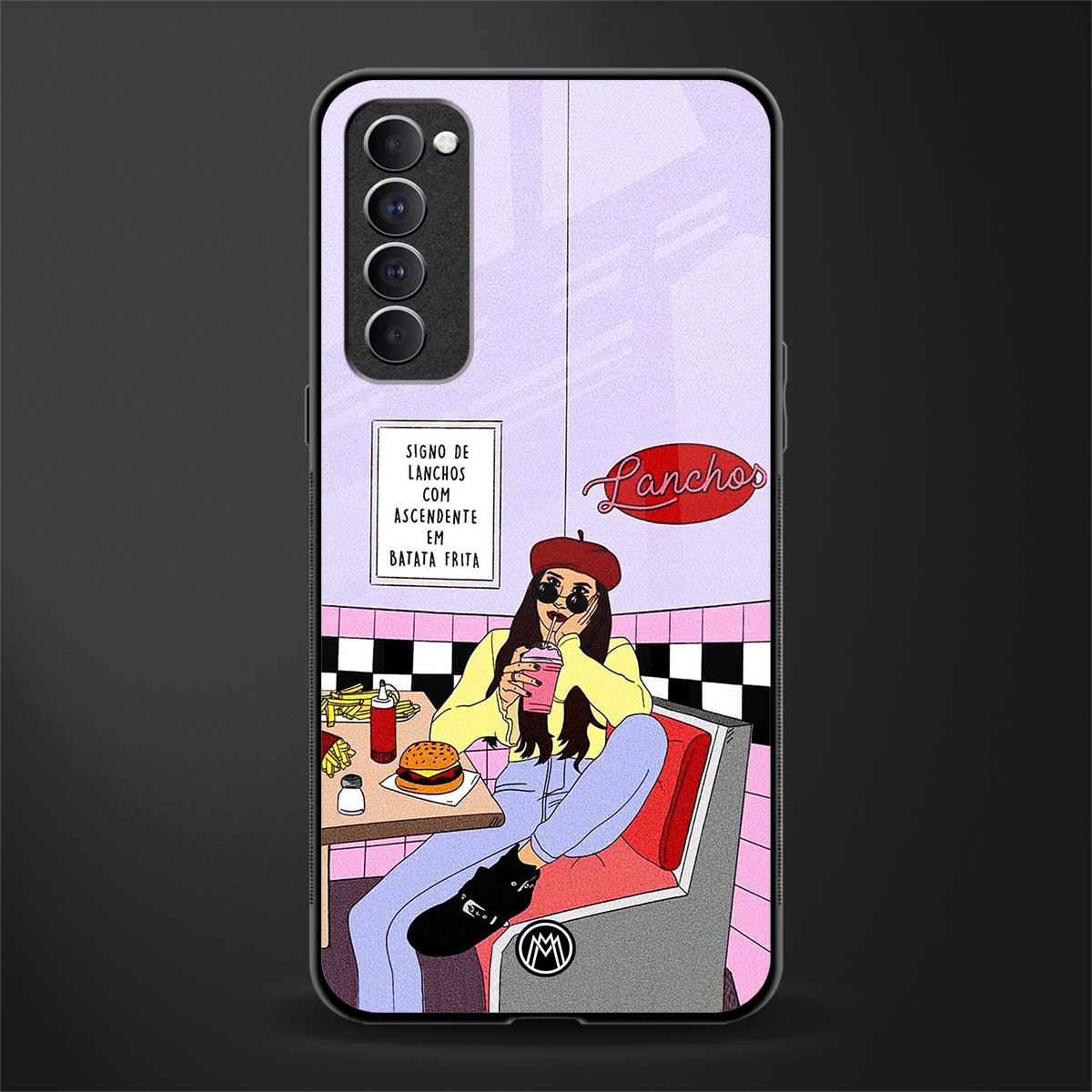 foodie diner glass case for oppo reno 4 pro image