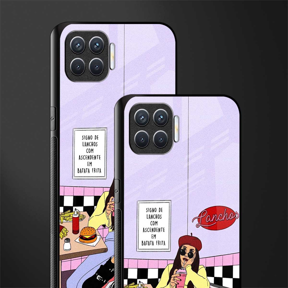 foodie diner glass case for oppo f17 image-2