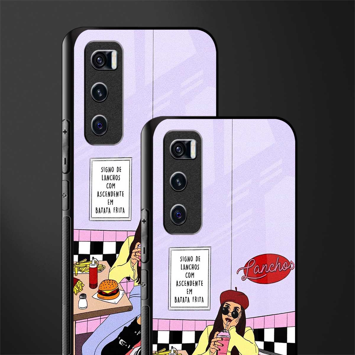 foodie diner glass case for vivo v20 se image-2