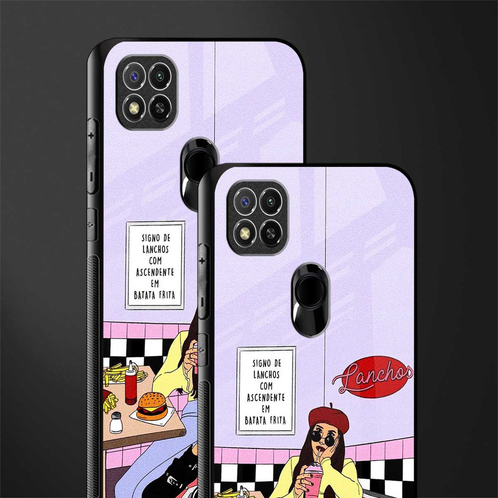 foodie diner glass case for redmi 9c image-2