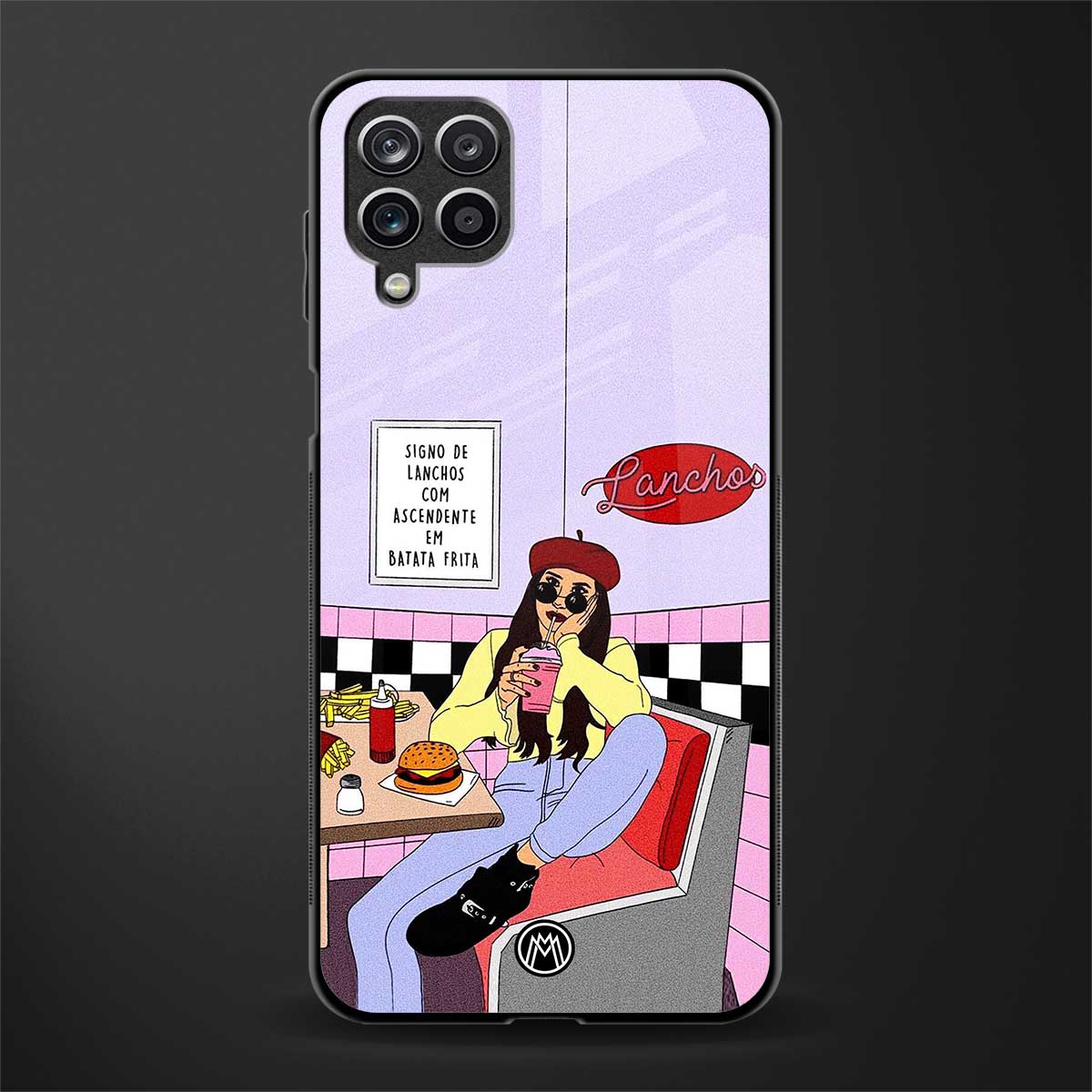 foodie diner glass case for samsung galaxy a12 image