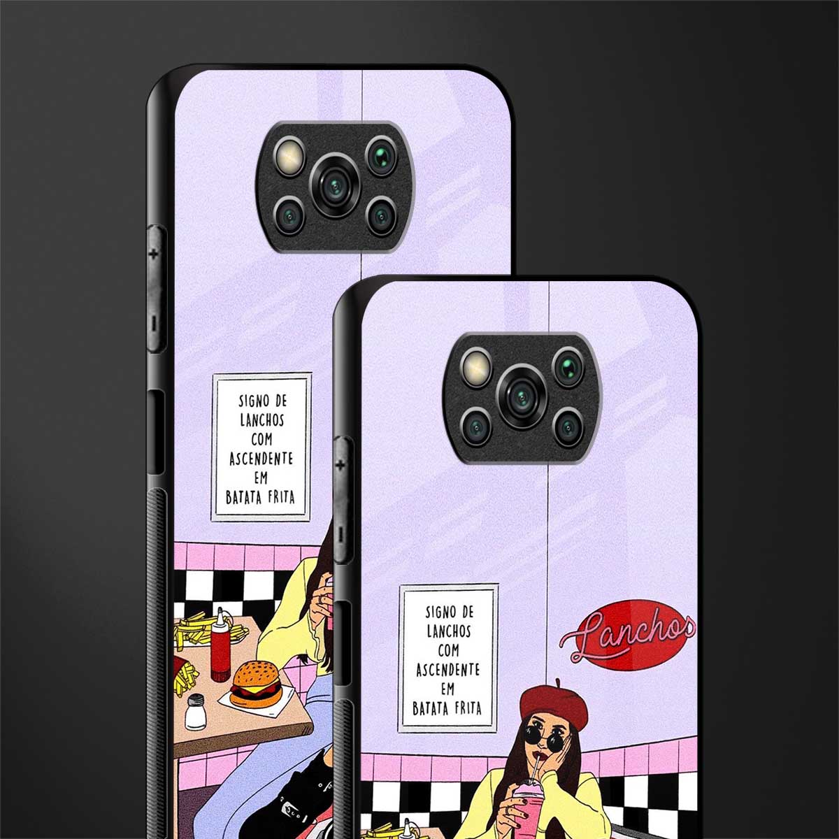 foodie diner glass case for poco x3 pro image-2