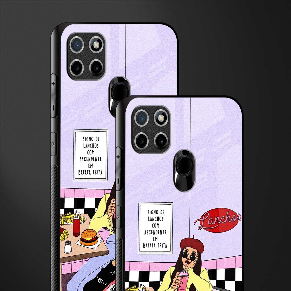 foodie diner glass case for realme c21 image-2