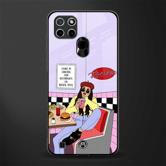 foodie diner glass case for realme c21 image