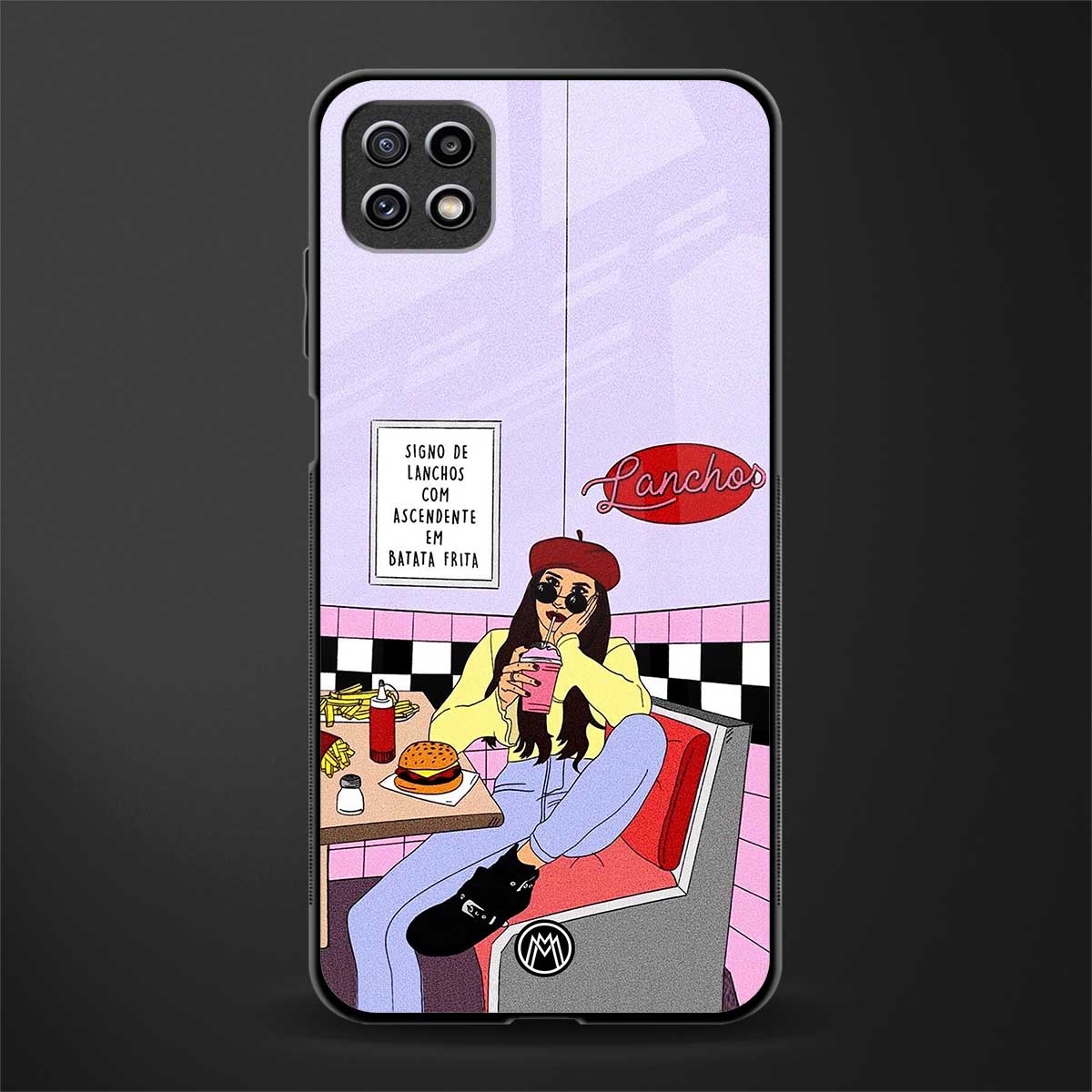 foodie diner glass case for samsung galaxy a22 5g image