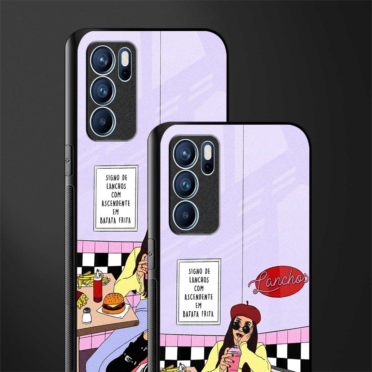 foodie diner glass case for oppo reno6 5g image-2