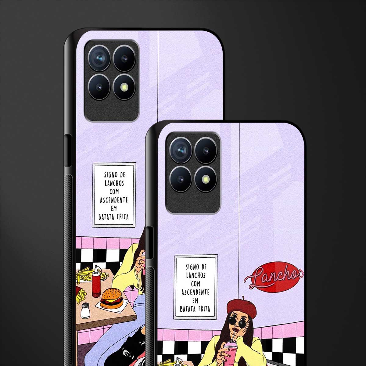foodie diner glass case for realme 8i image-2