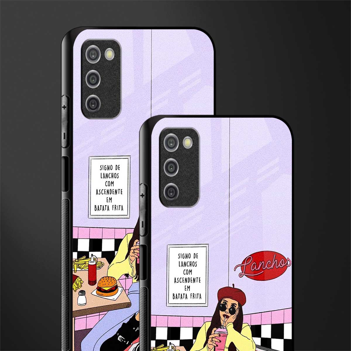 foodie diner glass case for samsung galaxy a03s image-2