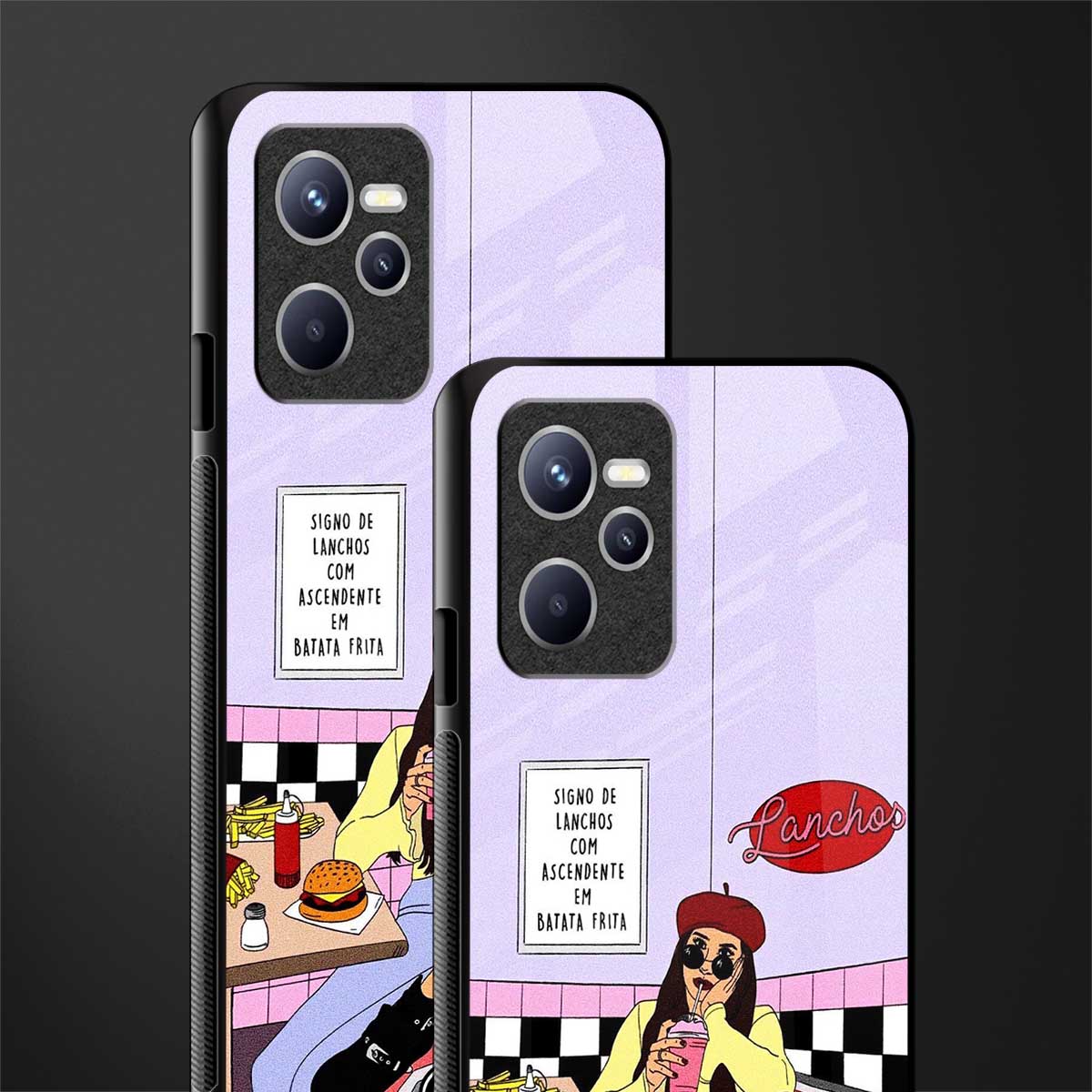 foodie diner glass case for realme c35 image-2