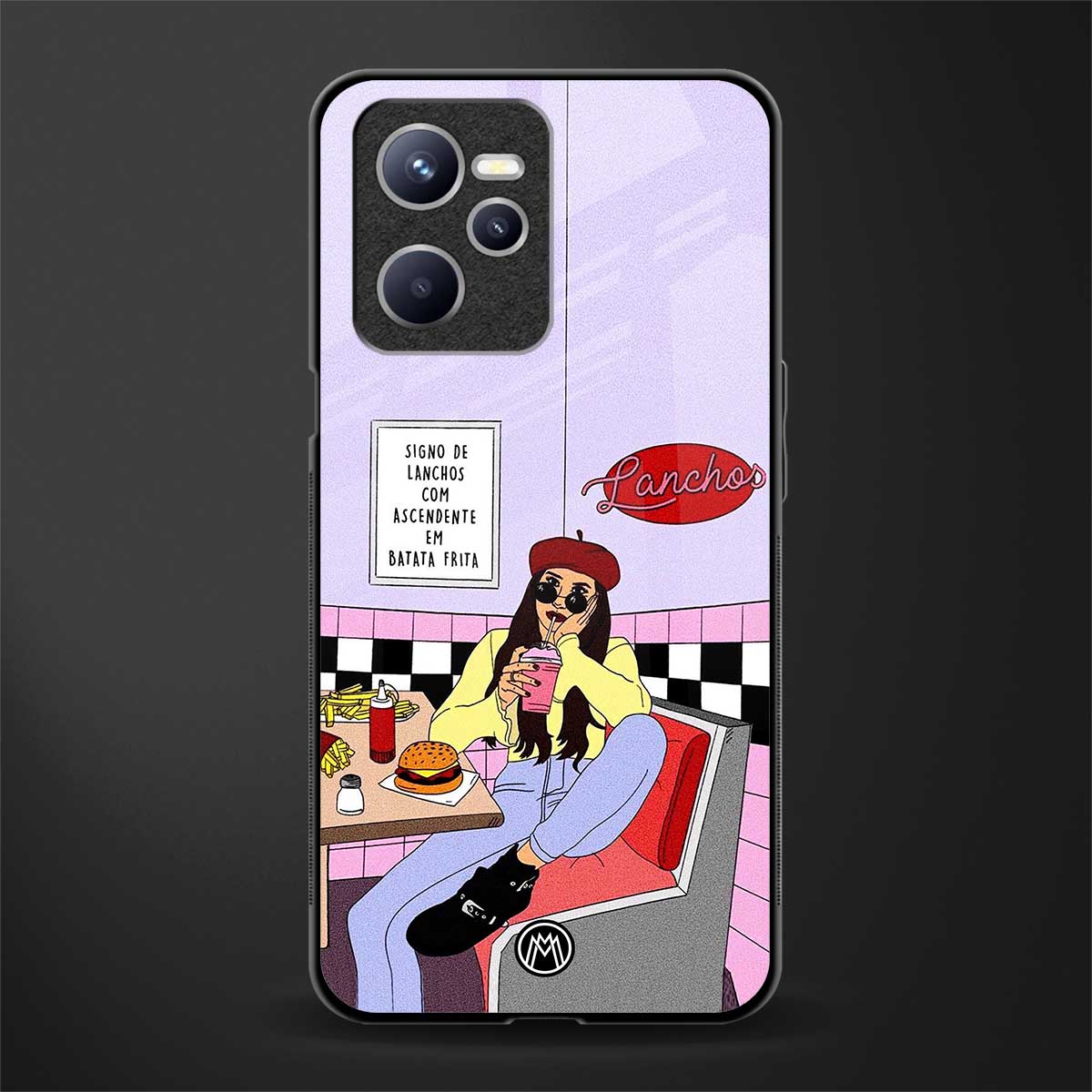 foodie diner glass case for realme c35 image