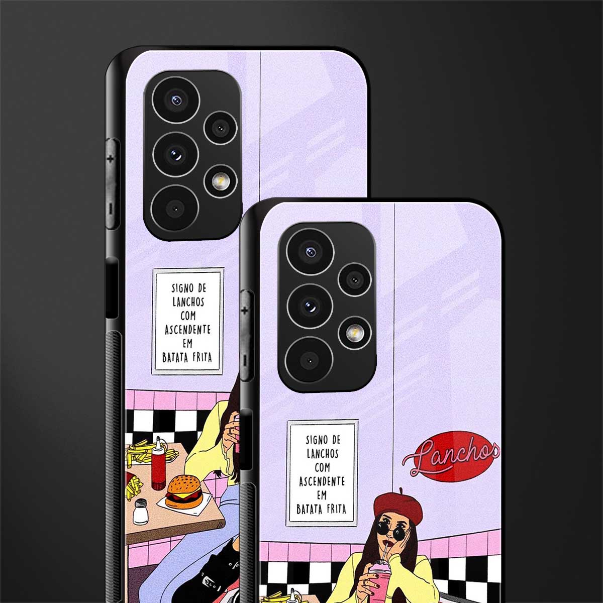 foodie diner back phone cover | glass case for samsung galaxy a13 4g