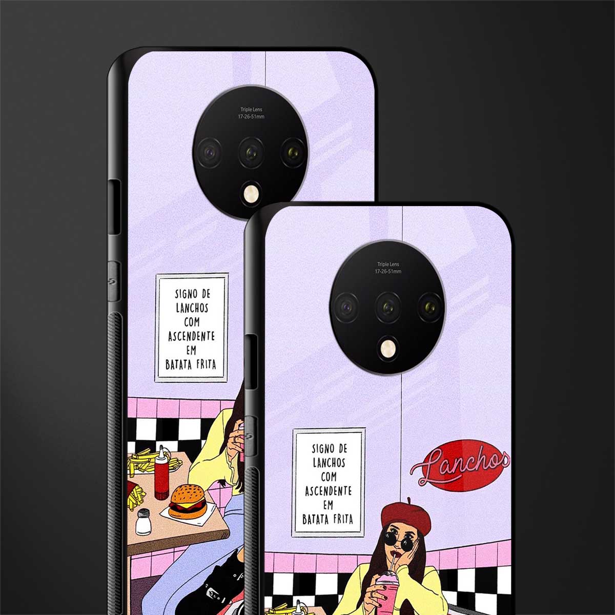 foodie diner glass case for oneplus 7t image-2