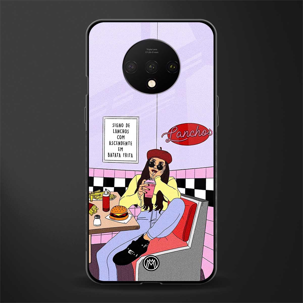 foodie diner glass case for oneplus 7t image