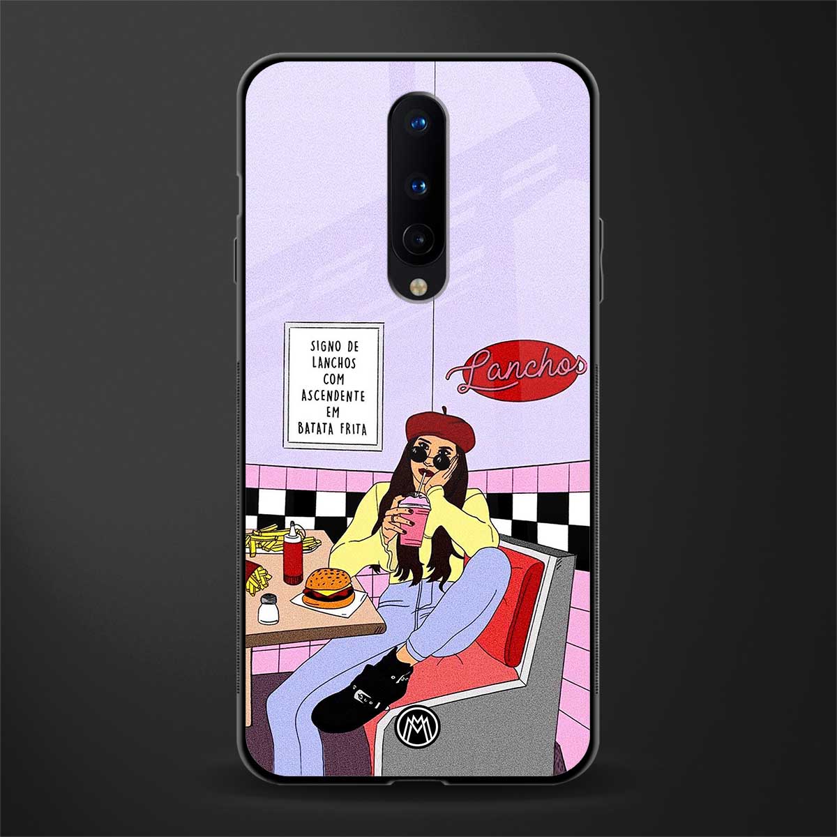 foodie diner glass case for oneplus 8 image