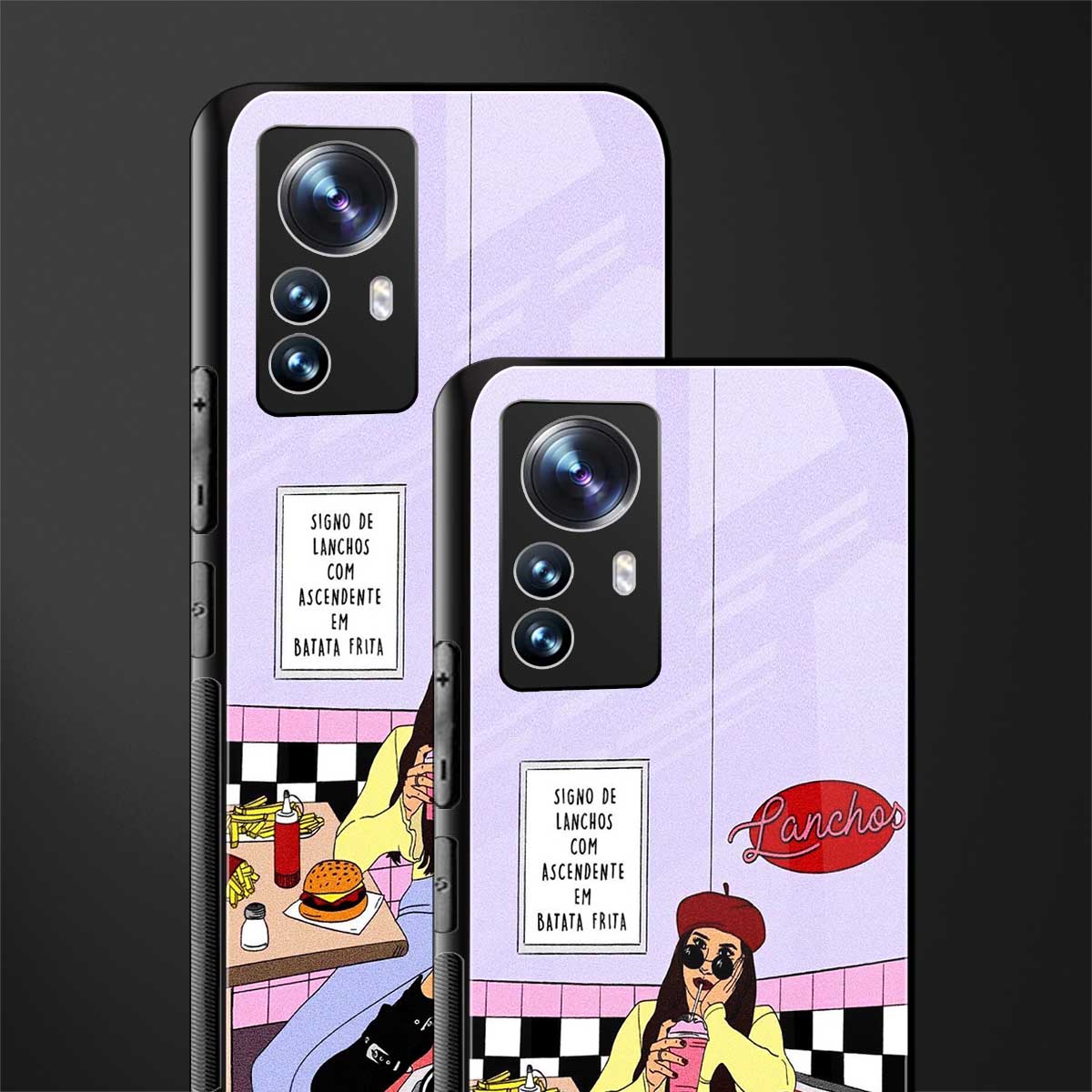 foodie diner back phone cover | glass case for xiaomi 12 pro