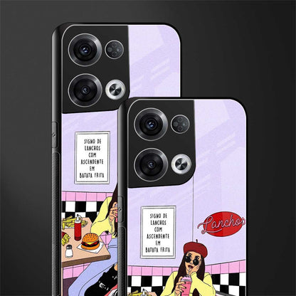 foodie diner back phone cover | glass case for oppo reno 8