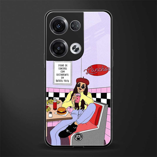 foodie diner back phone cover | glass case for oppo reno 8