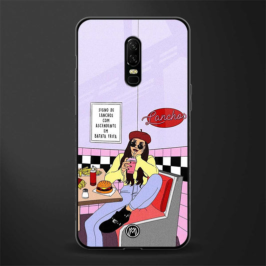 foodie diner glass case for oneplus 6 image