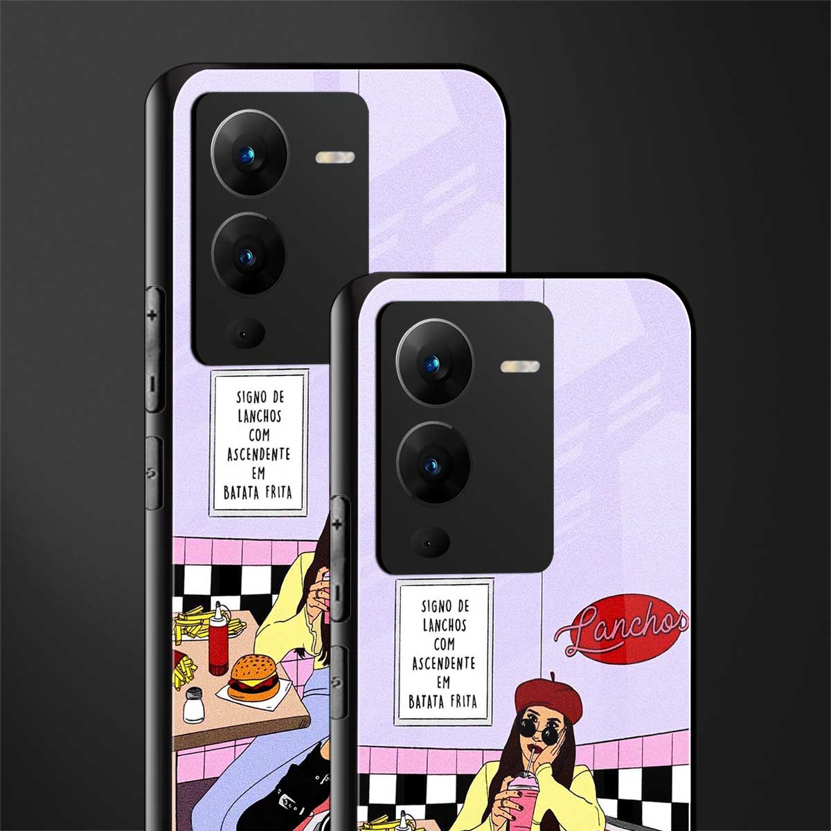 foodie diner back phone cover | glass case for vivo v25 pro 5g