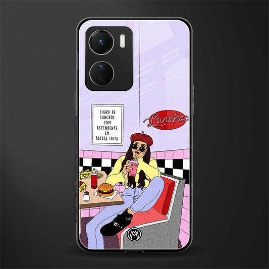 foodie diner back phone cover | glass case for vivo y16