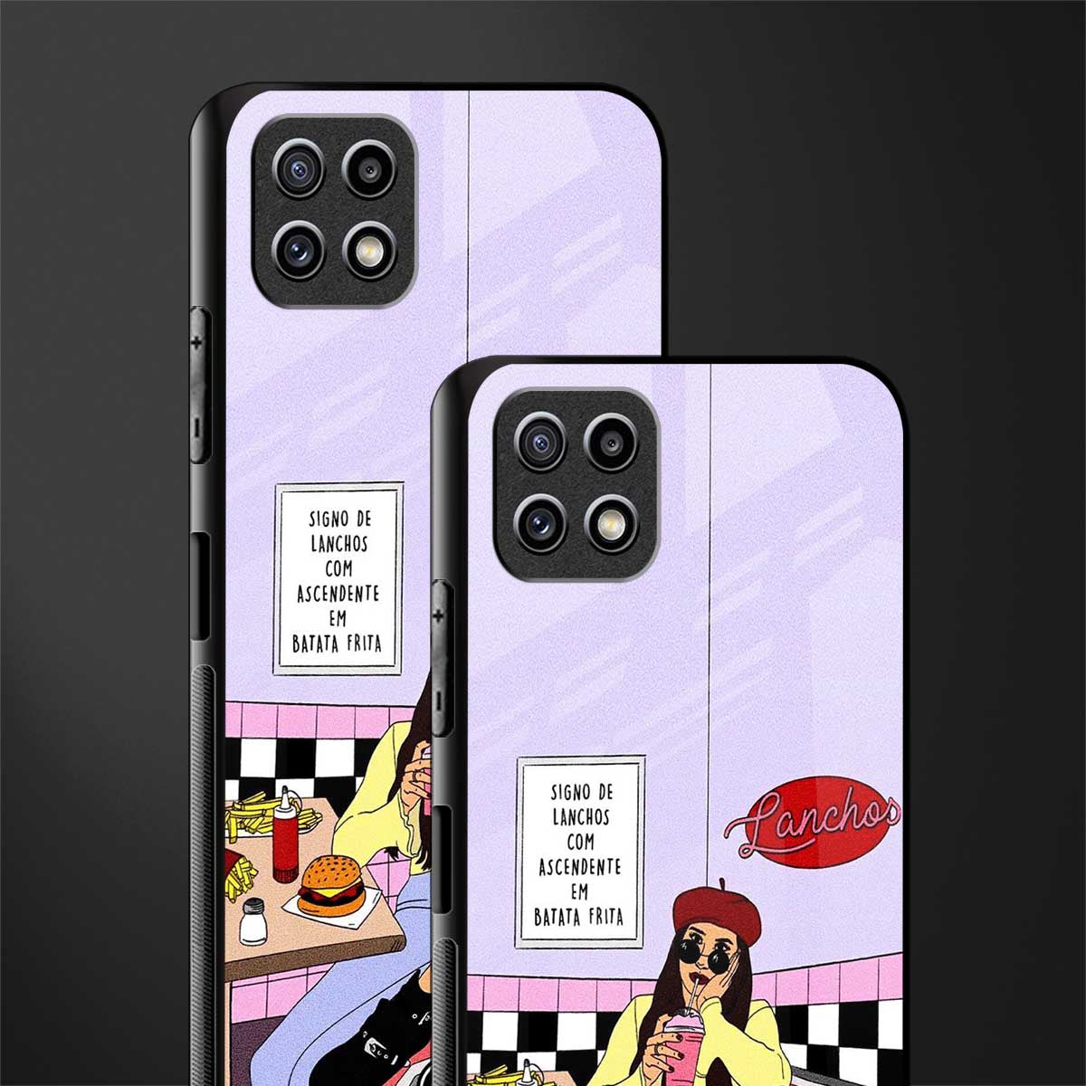 foodie diner back phone cover | glass case for samsung galaxy f42