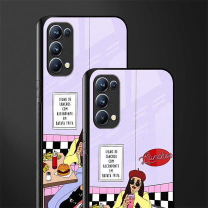 foodie diner back phone cover | glass case for oppo reno 5