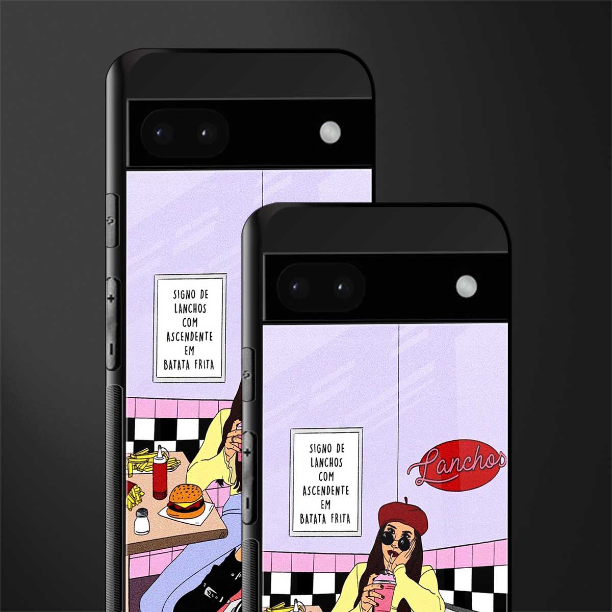 foodie diner back phone cover | glass case for google pixel 6a