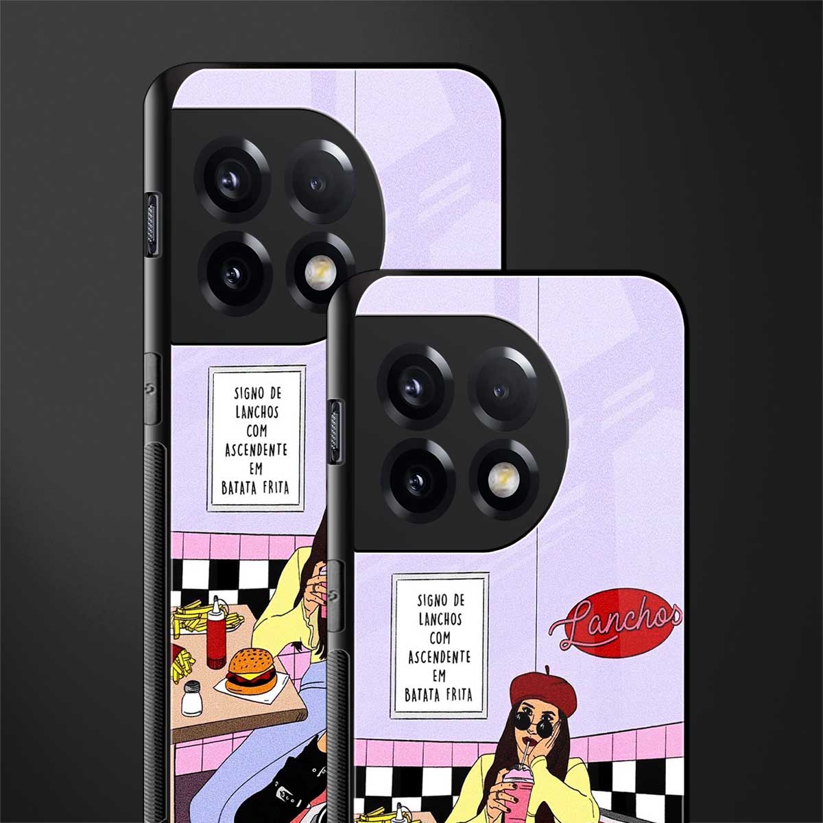 foodie diner back phone cover | glass case for oneplus 11r