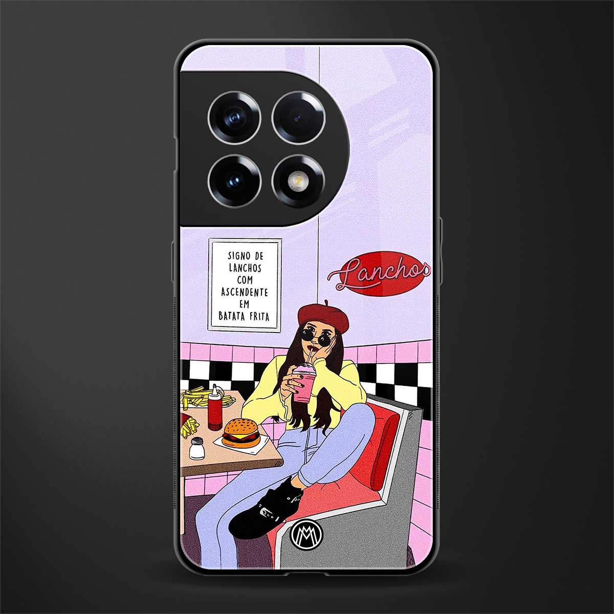 foodie diner back phone cover | glass case for oneplus 11r