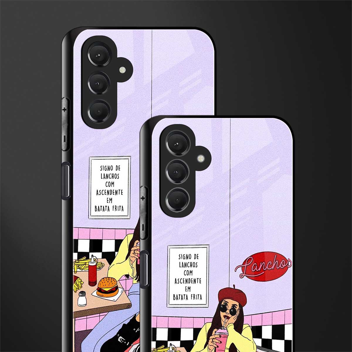 foodie diner back phone cover | glass case for samsun galaxy a24 4g