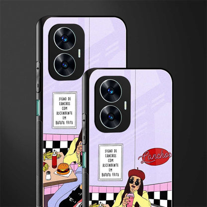 foodie diner back phone cover | glass case for realme c55