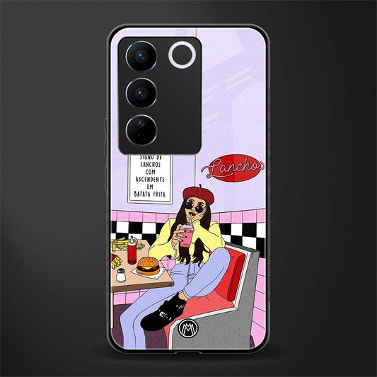 foodie diner back phone cover | glass case for vivo v27 pro 5g