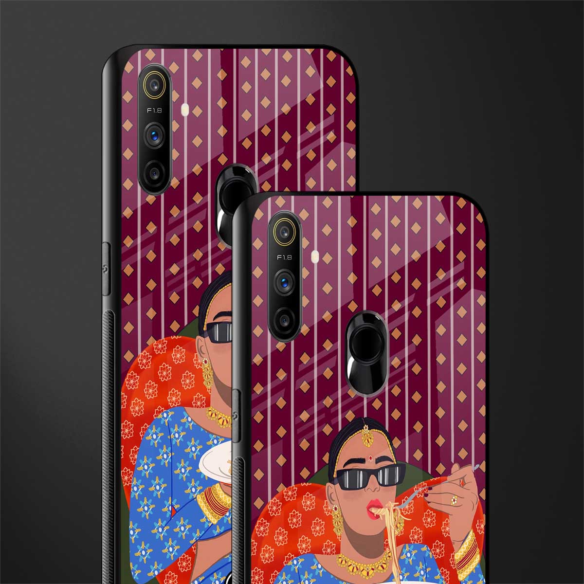 foodie queen glass case for realme narzo 10a image-2