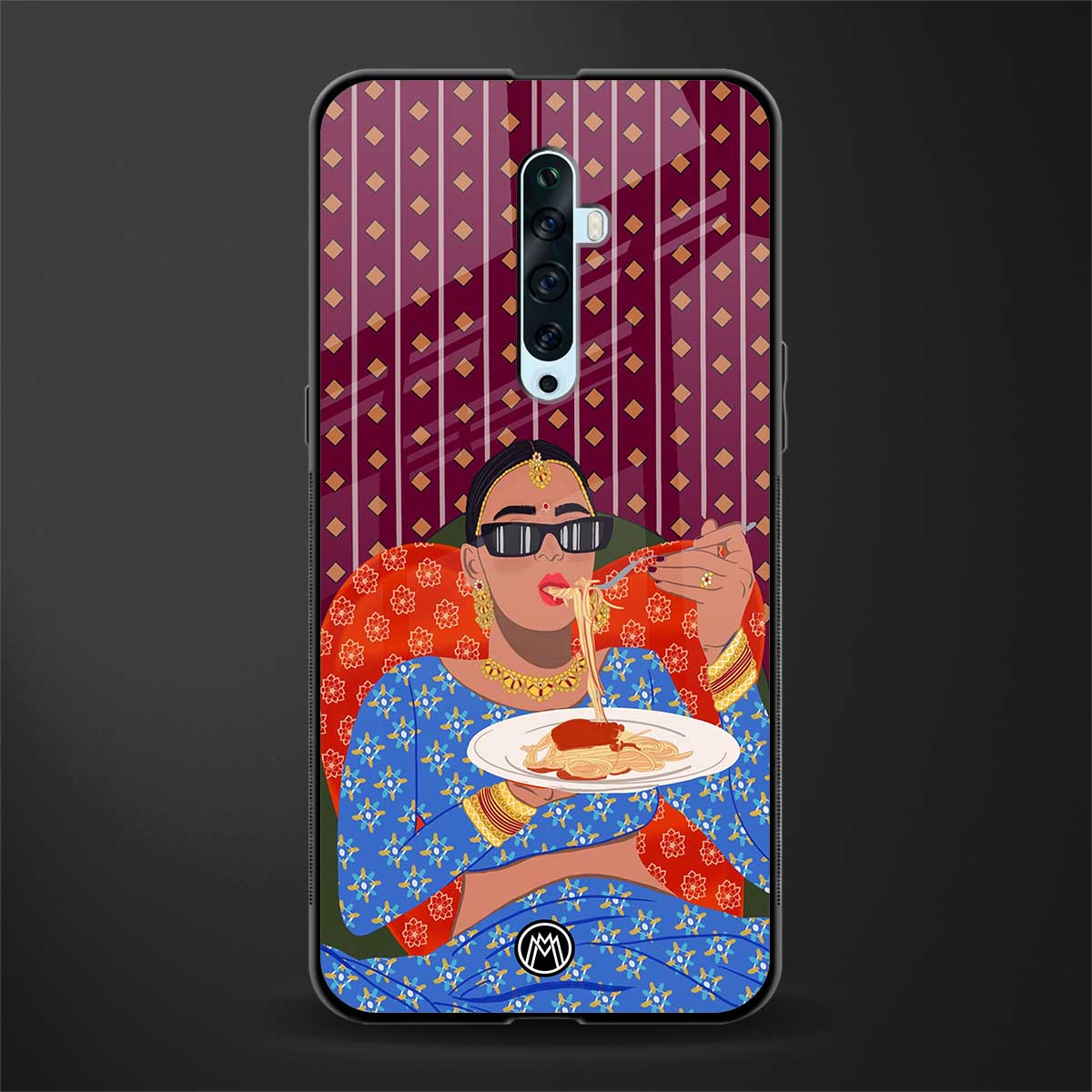foodie queen glass case for oppo reno 2f image