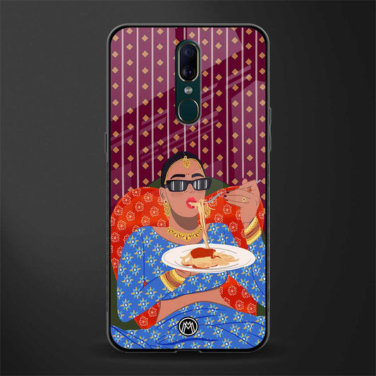 foodie queen glass case for oppo a9 image