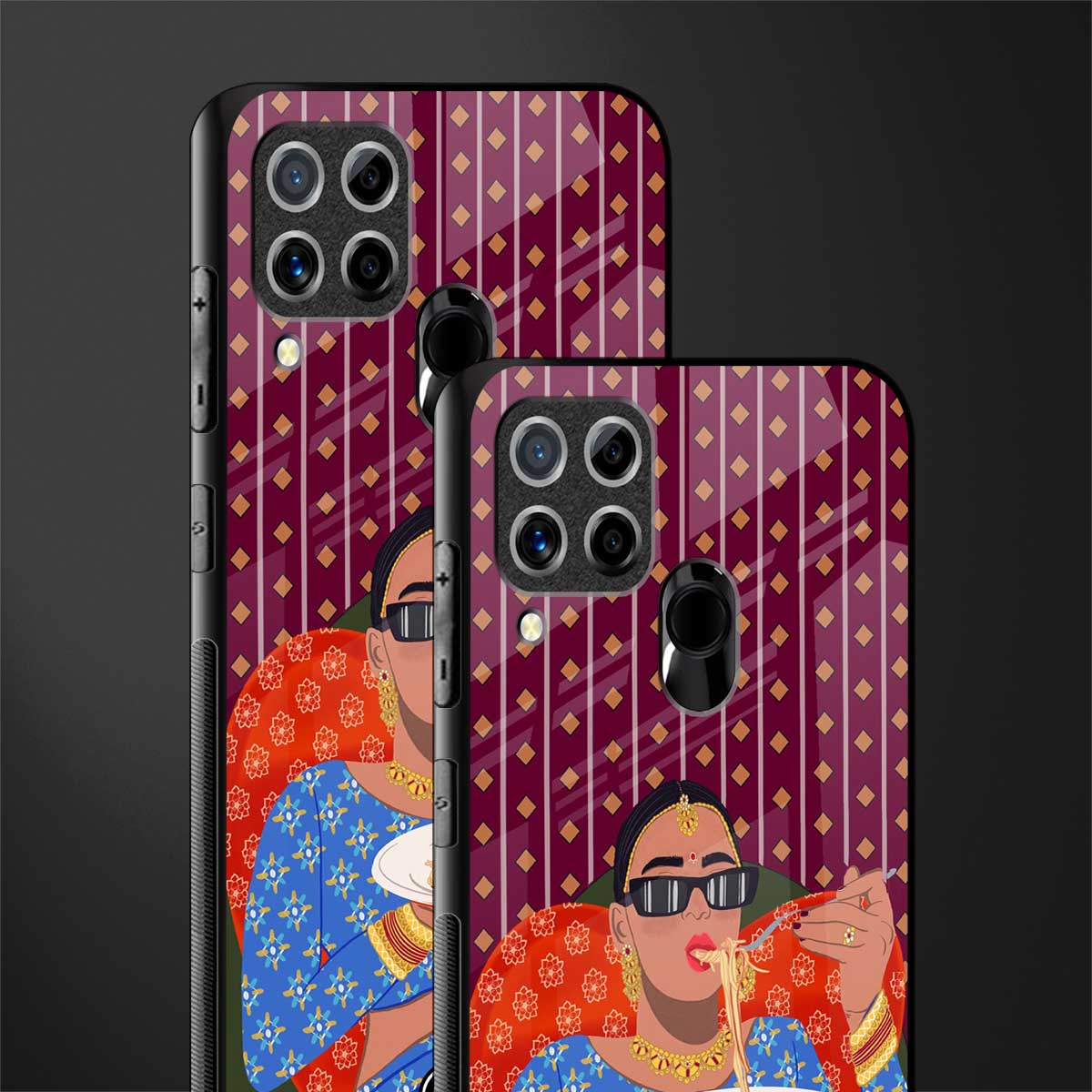 foodie queen glass case for realme c15 image-2