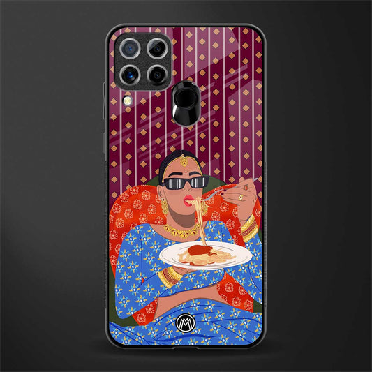 foodie queen glass case for realme c15 image