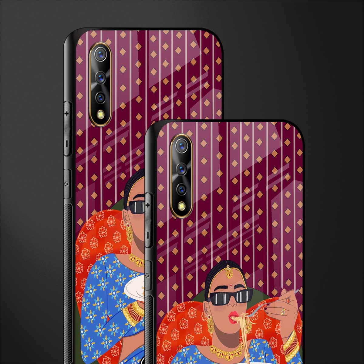 foodie queen glass case for vivo z1x image-2