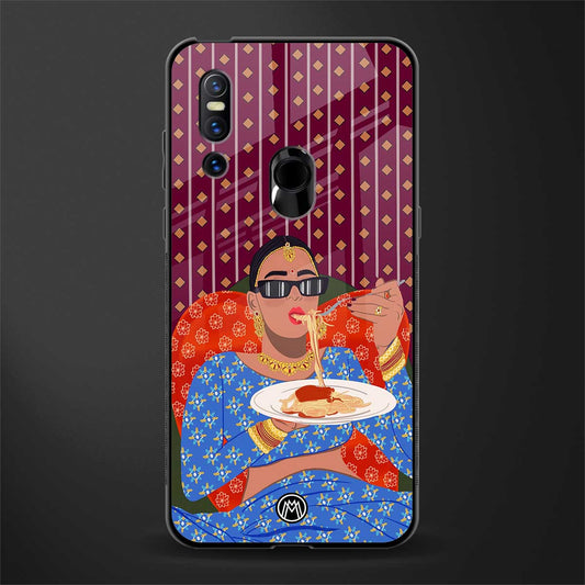 foodie queen glass case for vivo v15 image