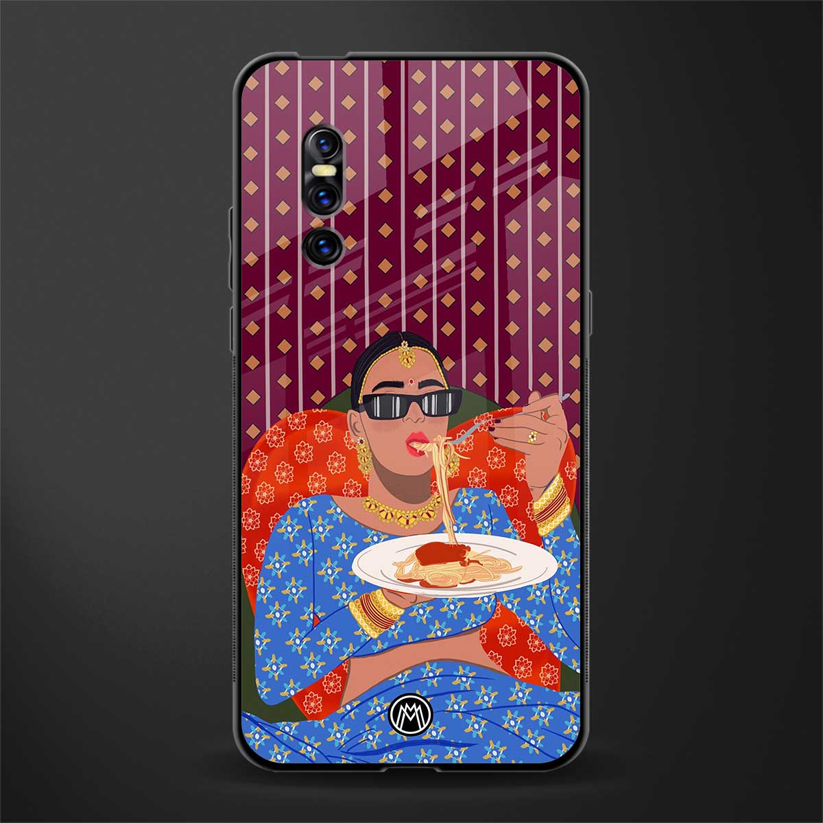foodie queen glass case for vivo v15 pro image